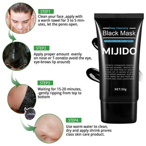 MIJIDO Black Mask Bamboo Charcoal Blackhead Removal Shrink Pores Eliminate Acne